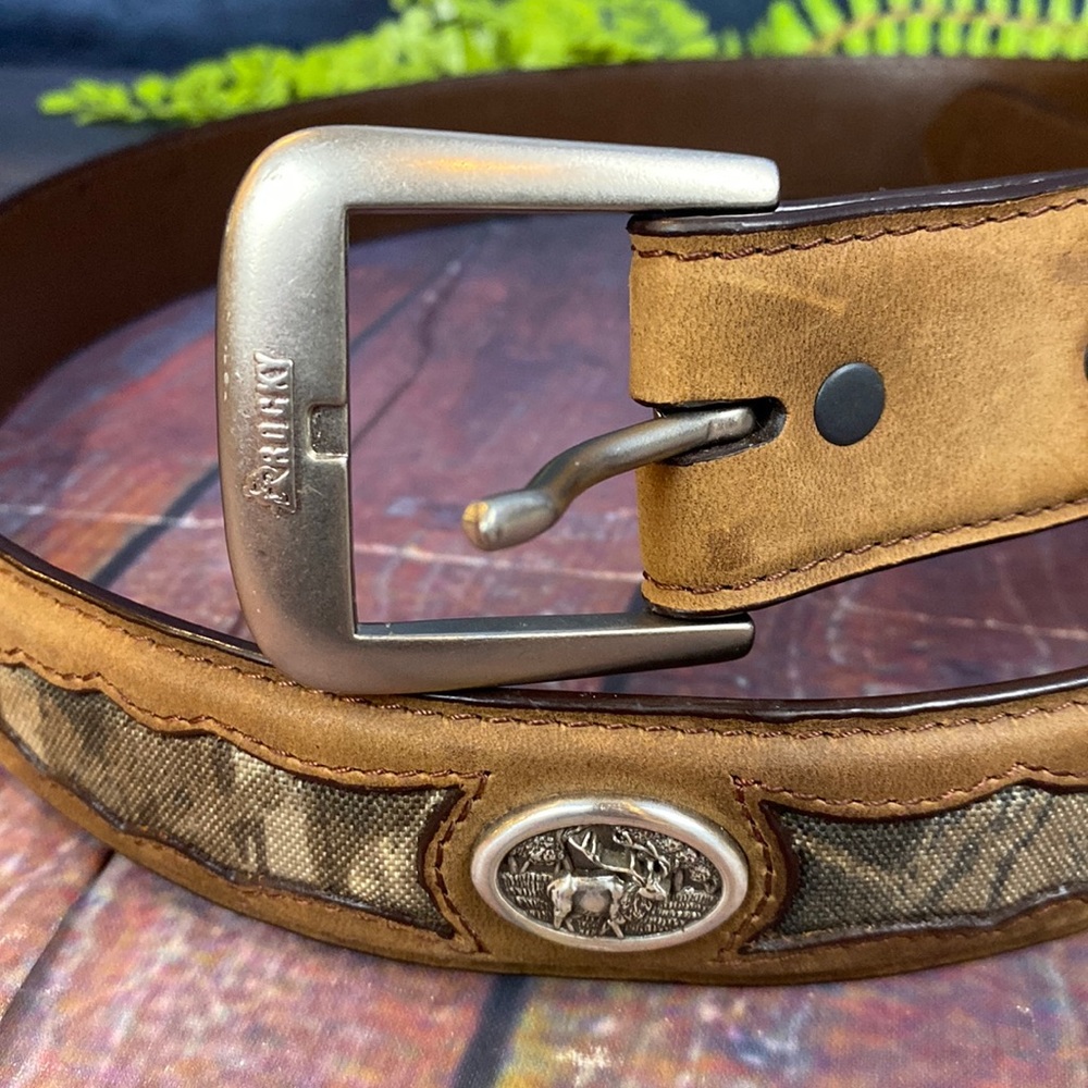 Rocky Leather Belt Camo with Emblem